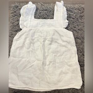 Emile et Ida White Sleeveless Top for Girls 6T